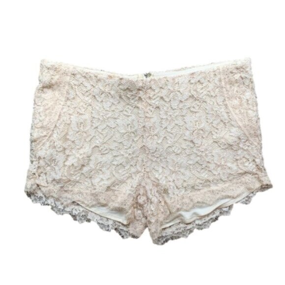 Aritzia Wilfred Jules Shorts Scallop Lace Pale Pink Coquette Size 0 Y2K 2000s - Picture 2 of 15